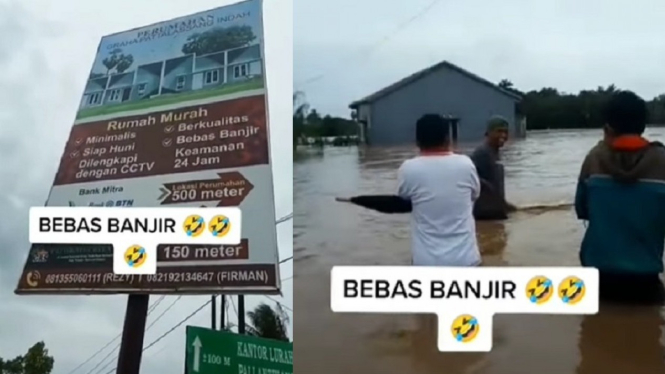Beredar Video Iklan Perumahan Bebas Banjir  Malah Terendam Banjir