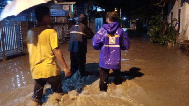 Banjir di Kabupaten Tegal, Jawa Tengah.