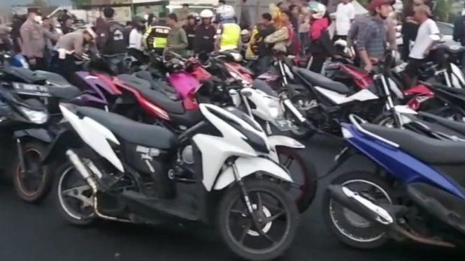 Ratusan Sepeda Motor Dikandangkan saat Polisi Razia Balap Liar