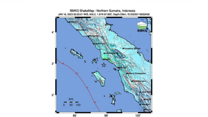 Gempa di Aceh Singkil Provinsi Aceh.