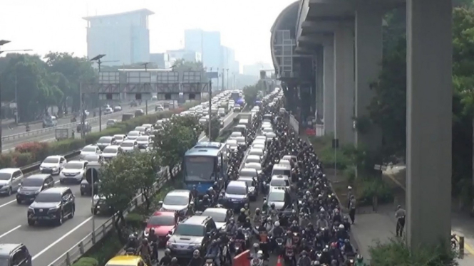 Ilustrasi kemacetan di DKI Jakarta.