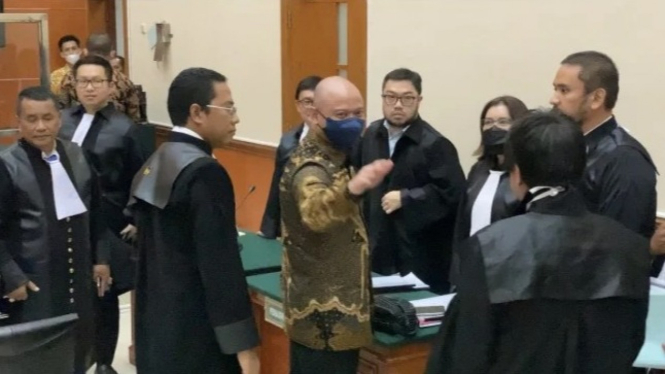 Terdakwa Irjen Teddy Minahasa di Pengadilan Negeri Jakarta Barat.