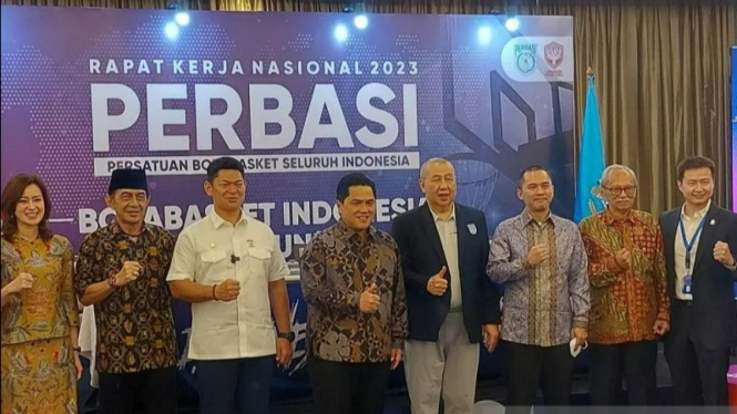 Menteri BUMN, Erick Thohir buka Rakernas Perbasi di Jakarta