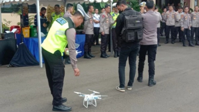 Ditlantas Polda Banten Ujicoba ETLE drone
