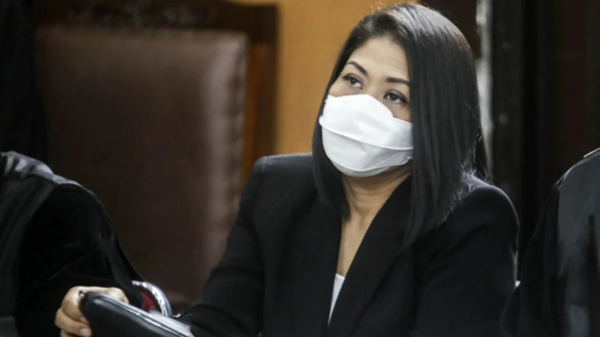 Terdakwa Putri Candrawathi di Pengadilan Negeri Jakarta Selatan.