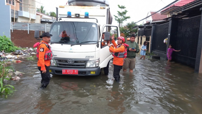 Banjir di Kota Makassar, Sulawesi Selatan.