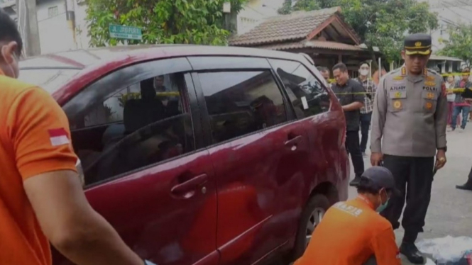 TKP pembunuhan sopir taksi online di Depok Jawa Barat.