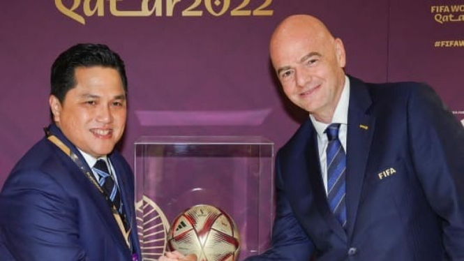 Ketua Umum PSSI, Erick Thohir dan Presiden FIFA, Gianni Infantino