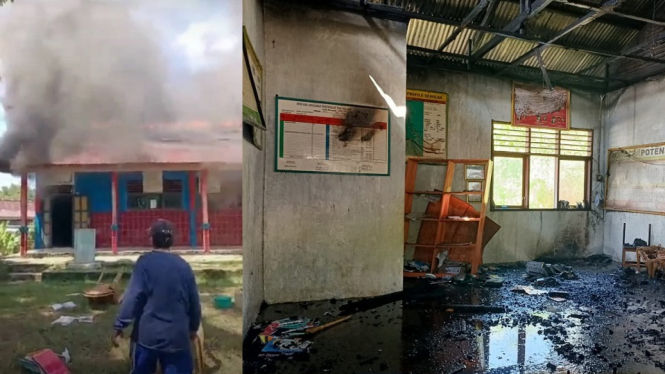 Gedung SD Bayor Bayor Terbakar Diduga Akibat Korsleting Listrik