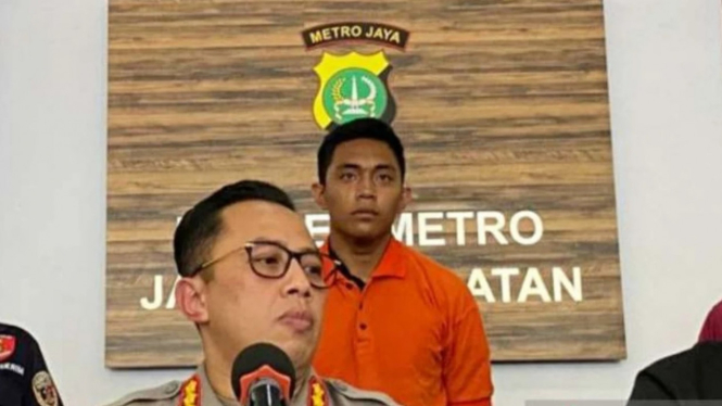 Tersangka Mario Dandy Satriyo di Polres Jakarta Selatan.