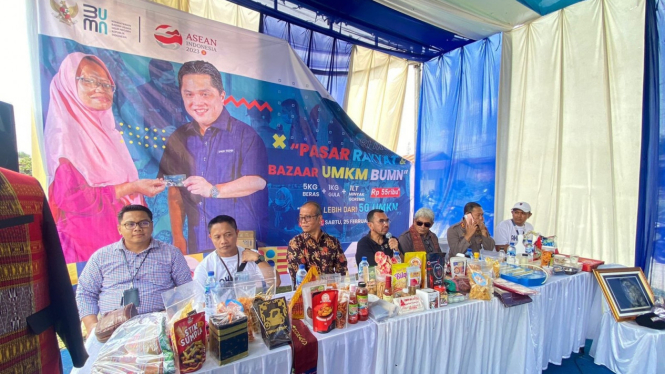 Pasar Rakyat dan Bazaar UMKM BUMN di Pematang Siantar, Sumut.