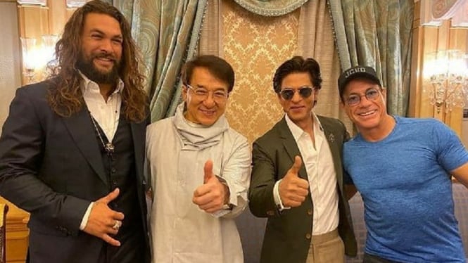 Shah Rukh Khan Bersama Jackie Chan, Van Damme dan Jason Momoa