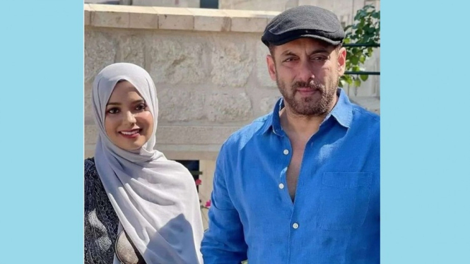 Salman Khan Bersama Fans Wanita Cantik Berhijab di Lokasi Syuting