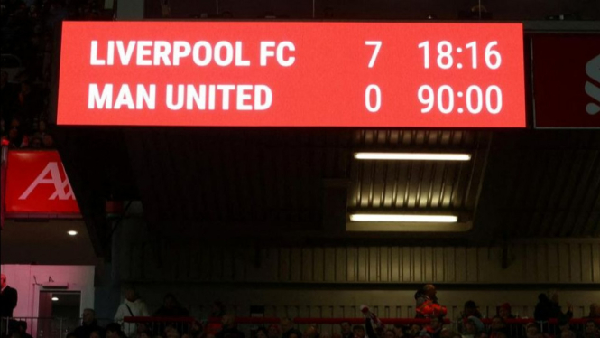 Rekor terburuk kekalahan Manchester United dari Liverpool 0-7