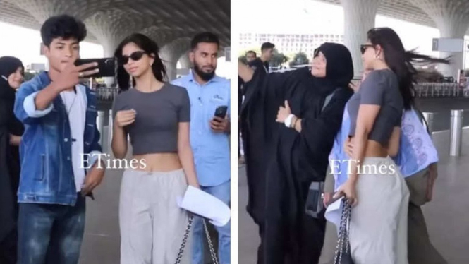 Suhana Khan ladeni permintaan foto para fans di bandara