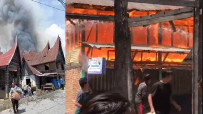Dua Rumah Adat Minangkabau dan 9 Rumah Warga Ludes Terbakar