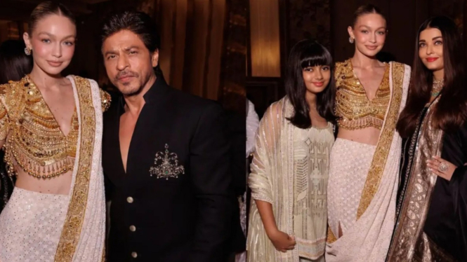 Gigi Hadid foto bareng Shah Rukh Khan dan Aishwarya Rai