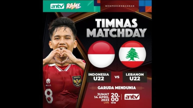 Live ANTV, Timnas Indonesia U-22 vs Lebanon U-22