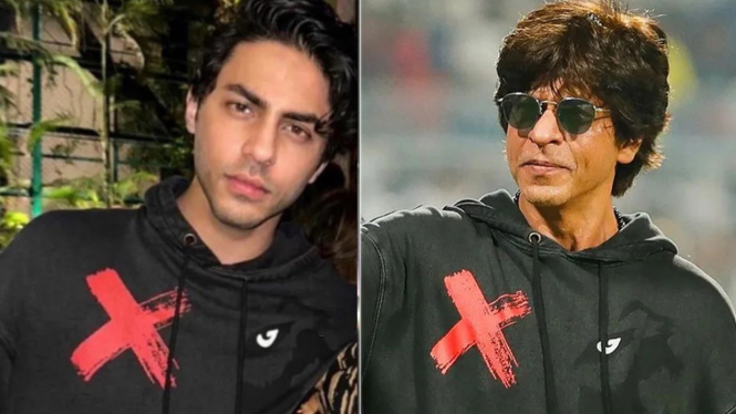 Viral, Shah Rukh Khan Kenakan Hoodie Milik Putranya, Aryan Khan