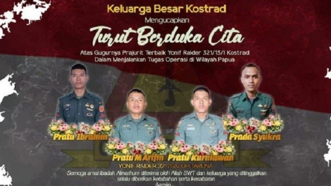 Empat Prajurit TNI Gugur di Mugi Dapat Kenaikan Pangkat Luar Biasa