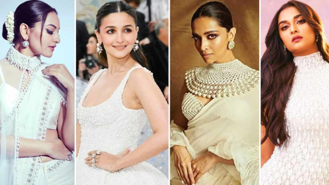 Aktris Bollywood dalam balutan gaun mutiara