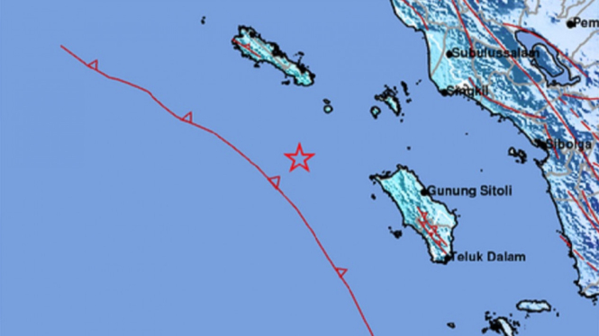 Gempa Bumi Magnitudo 5,7 Guncang Kota Gunungsitoli, Kabupaten Nias