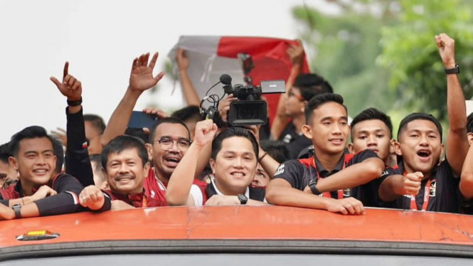 Erick Thohir Konvoi Bersama Punggawa Timnas Indonesia U-22