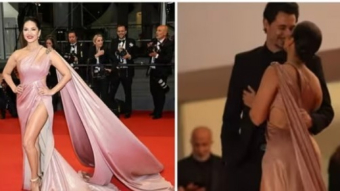 Sunny Leone dan sang suami, Daniel Weber hadiri festival Cannes 2023