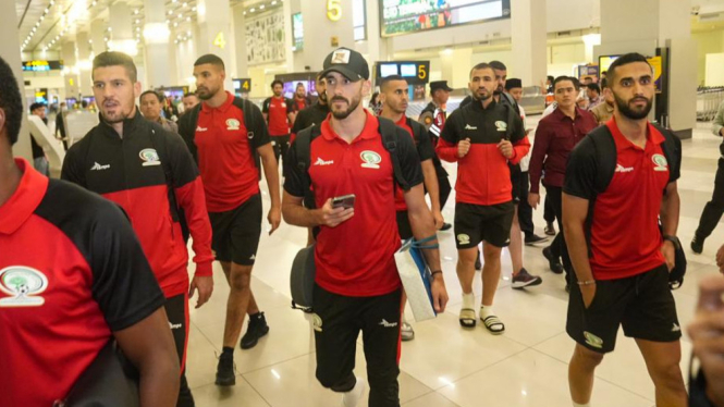 Timnas Palestina Tiba di Bandara International Soetta