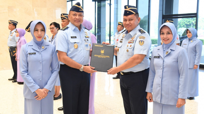 Kasau Terima Laporan Kenaikan Pangkat Sebelas Perwira Tinggi TNI AU