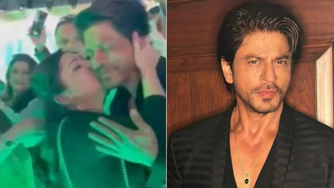 Shah Rukh Khan dicium fans wanitanya di Dubai