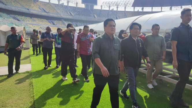 Sidak Fasilitas Stadion Utama GBK, Ketum PSSI Erick Thohir Titip Pesan