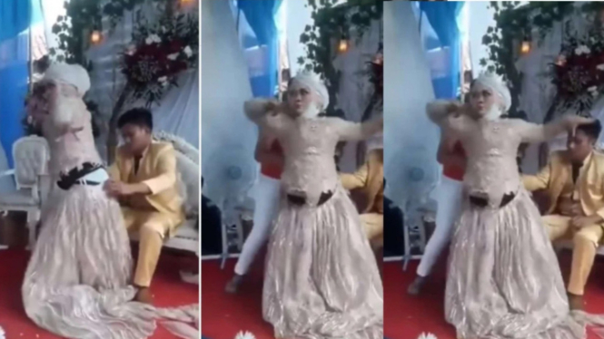 Video Heboh! Pengantin Wanita Kesurupan saat Resepsi