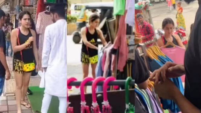 Potret Penampilan Sederhana Sara Ali Khan saat Belanja di Jalanan