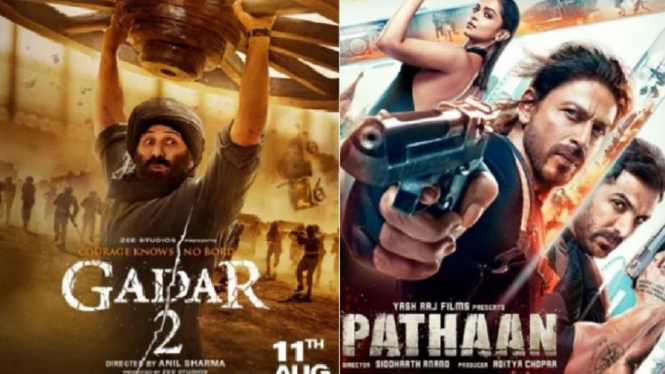 Film 'Gadar 2' Sunny Deol Sukses Salip 'Pathaan' Shah Rukh Khan di 10