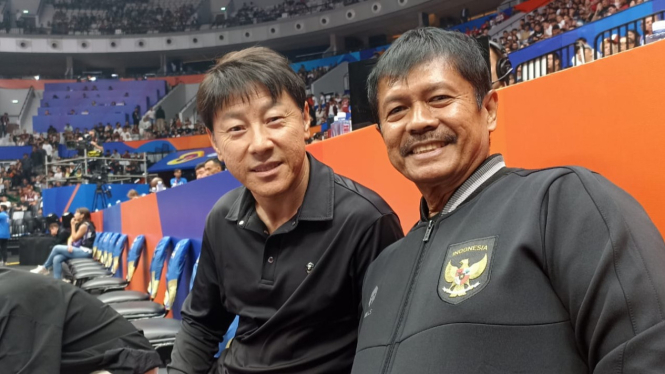 Shin Tae Yong & Indra Sjafri saksikan FIBA World Cup di Jakarta