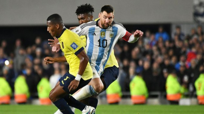 Lionel Messi di Laga Argentina vs Ekuador