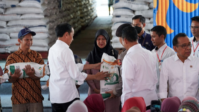 Presiden Jokowi Memberikan Bantuan Pangan