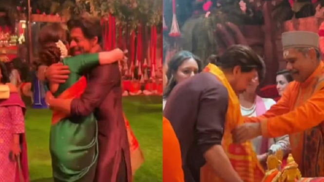 Video Pelukan Hangat Shah Rukh Khan dengan Nita Ambani dan Memanjatkan Doa Pada Perayaan Ganpati