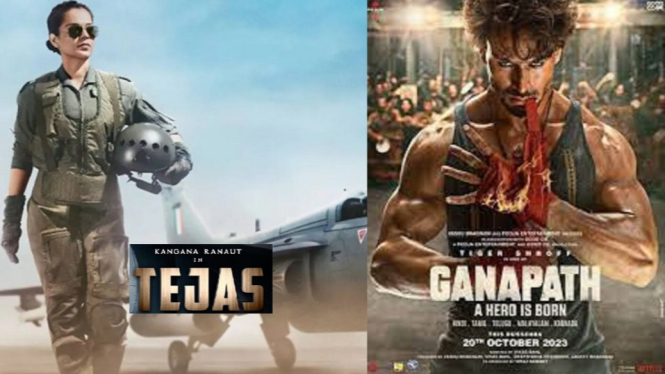 Film 'Tejas' Kangana Ranaut Bakal Bentrok dengan 'Ganapath' Tiger Shroff di Bioskop