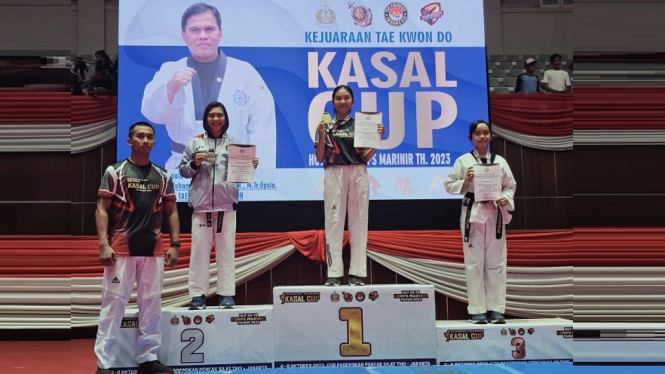 Tinta Emas Kembali Ditorehkan Prajurit Lantamal IX di Kejuaraan Taekwondo Kasal CUP 2023 Jakarta