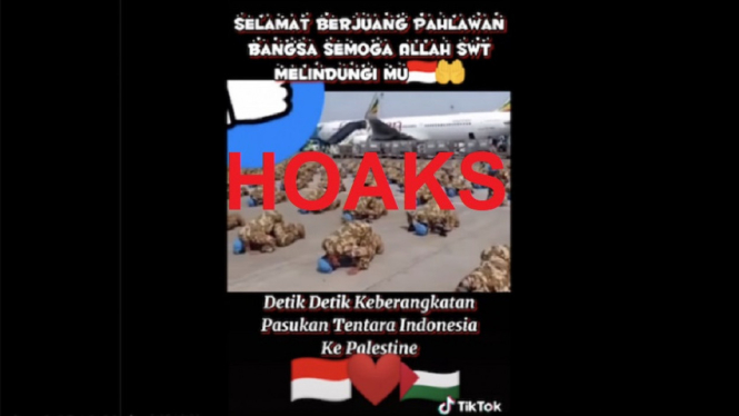 Kapuspen TNI Nyatakan Video TNI Berangkat Penugasan ke Palestina Hoaks