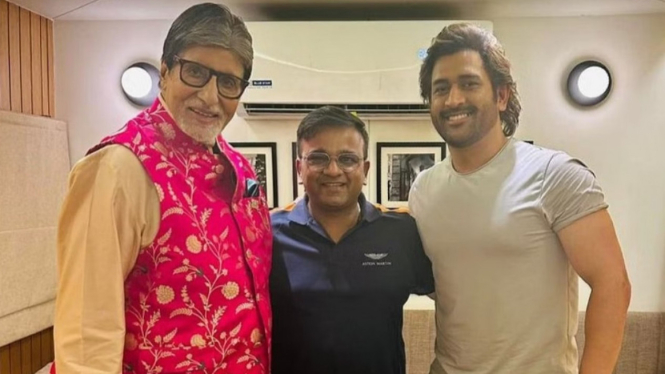 Pertemuan Amitabh Bachchan dengan Mantan Kapten Kriket, MS Dhoni