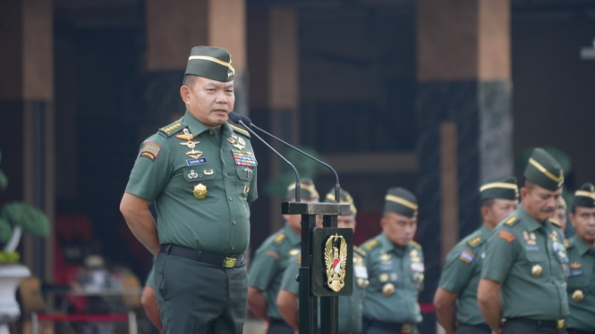 Pamitan, Jenderal Dudung Abdurachman Pimpin Apel Bersama Warga Mabesad
