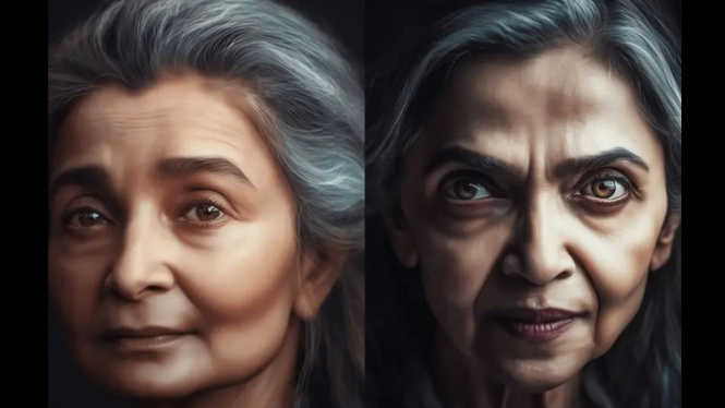 Prediksi wajah aktris Bollywood saat tua buatan AI