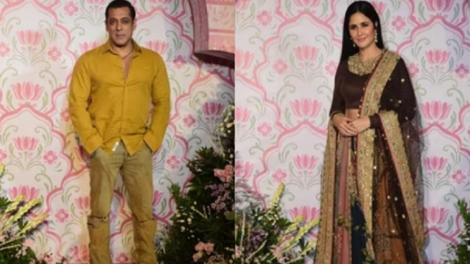 Salman Khan Tampil dengan Celana Jins, Katrina Kaif Memesona dalam Balutan Lehenga Coklat