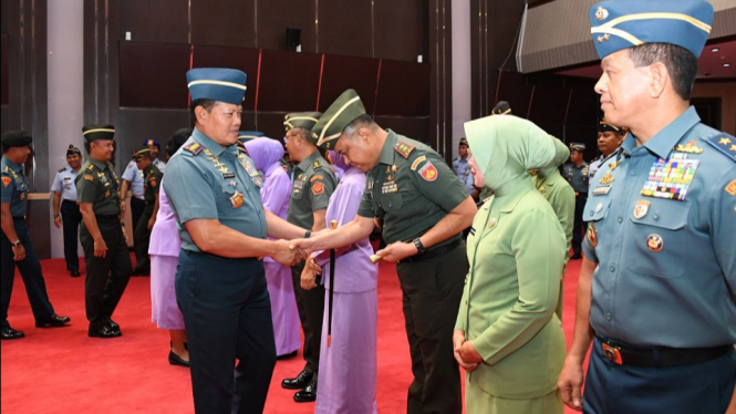 Panglima TNI Terima Laporan Korps Kenaikan Pangkat 15 Perwira Tinggi TNI