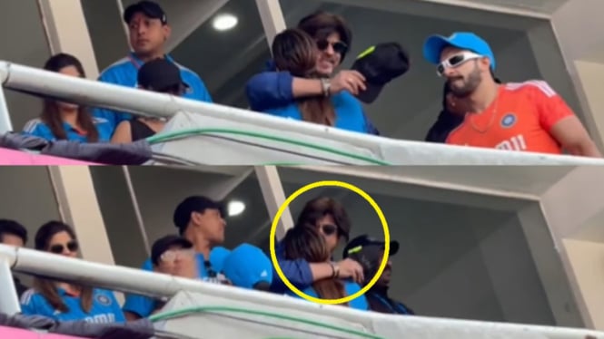 Video Shah Rukh Khan Terciduk Mencium Deepika Padukone saat Menonton Final Piala Dunia Kriket India Vs Australia
