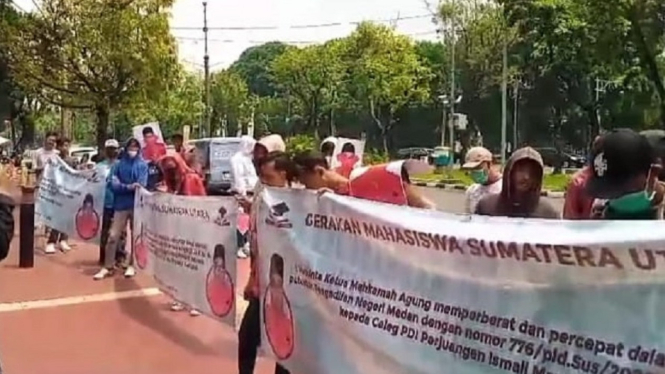 Gerakan Mahasiswa Sumatera Utara Tuntut MA Segera Proses Hukum Ismail Marzuki, Bacaleg PDI P