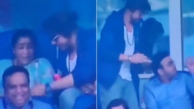 Video Menyentuh Ketika Shah Rukh Khan Membantu Asha Bhosle saat Menyaksikan Final Piala Dunia Kriket